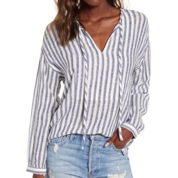 Rails Tops - Rails Nina Rio Stripe linen blend top. Small